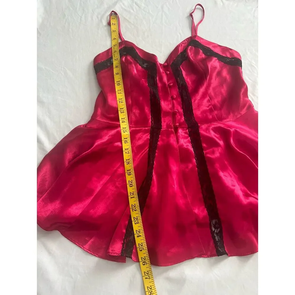 Vintage Victoria's Secret Lingerie Top Womens Size Medium Red Black Romantic - Picture 8 of 8